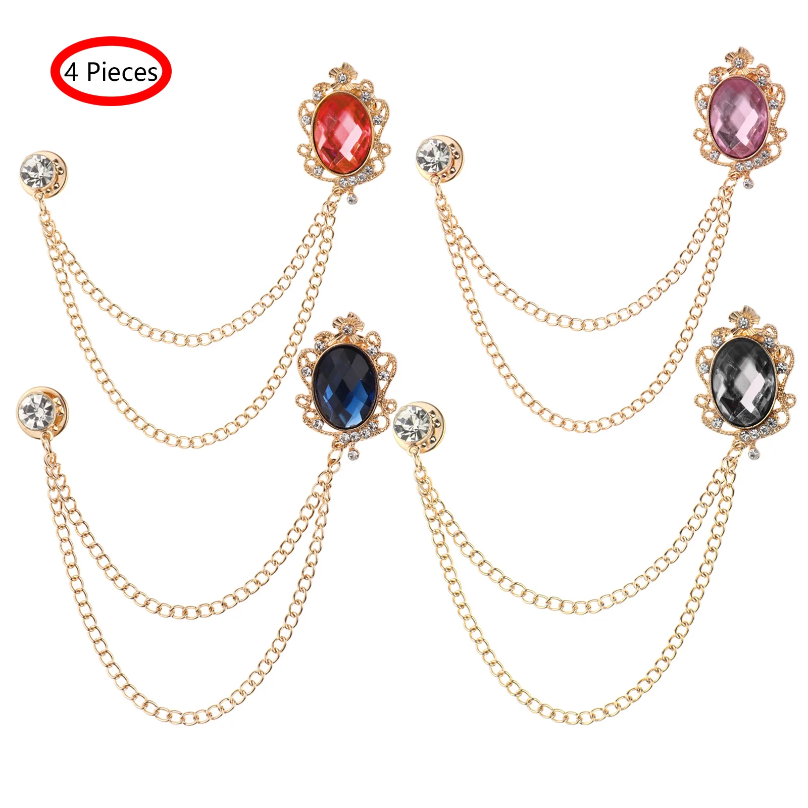 Комплект из 4 предметов с искусственным С кристалалми и стразами в виде