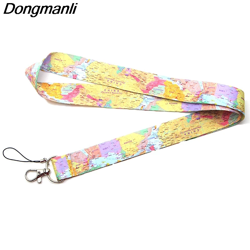 PC200 20 шт./лот карта мира Талреп Бейдж ID Lanyards/веревка для мобильного телефона/брелок для ключей