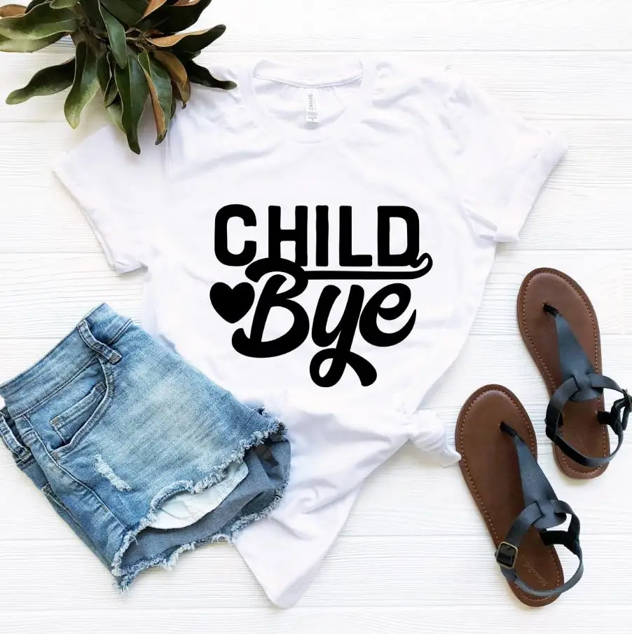 Детская футболка Bye для женщин хлопковая Повседневная забавная подарок леди Yong