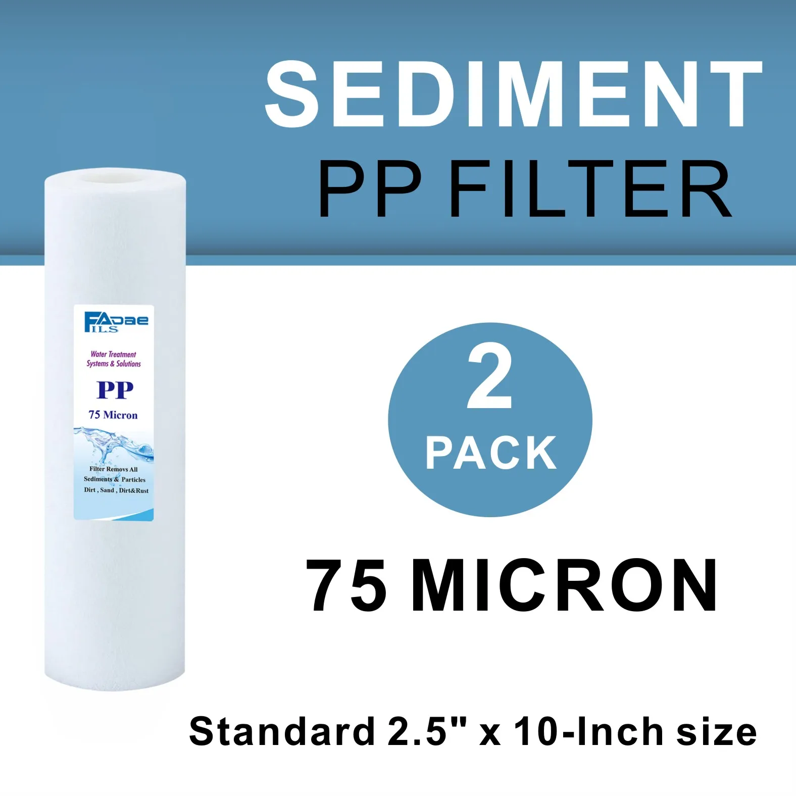 75 Микрон RO осадочный фильтр для воды картриджи 2-1/2 &quotx10in. Удаляет песок грязь