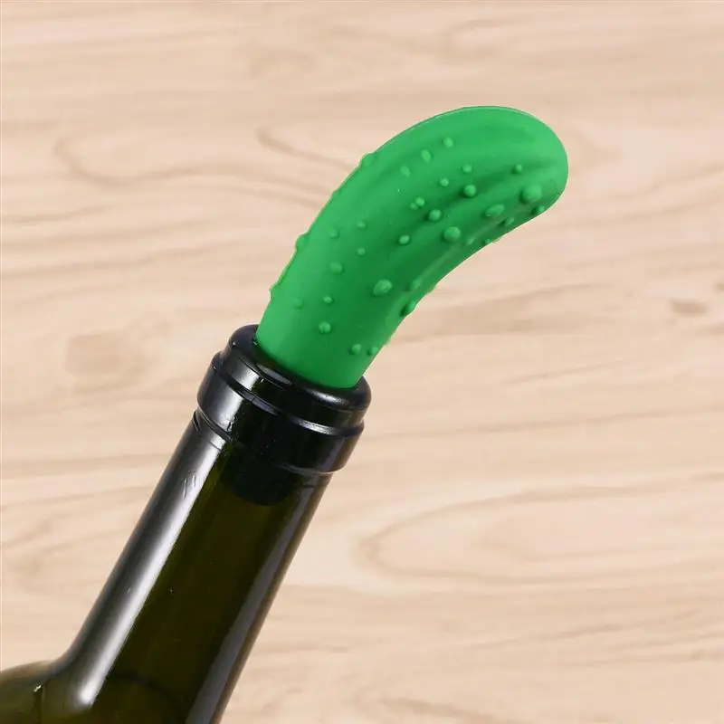 2 шт. Зеленые Силиконовые Многоразовые заглушки для бутылок Огуречная Форма