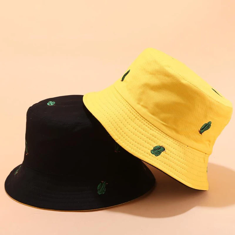 

3 Colors Unisex Fashion Fishing Hat Caps Reversible Cactus Bucket Hat Unisex Hat Summer Sun Cap