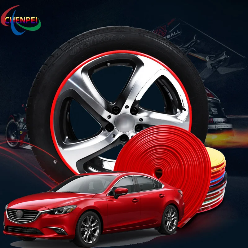 

Резиновая наклейка на обод колеса автомобиля Mazda, покрытая шиной лента для украшения автомобильных шин