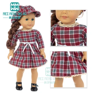 Одежда для куклы, 45 см, аксессуары для американской куклы, модная клетчатая юбка, ветровка, джинсовый подарок для девочки