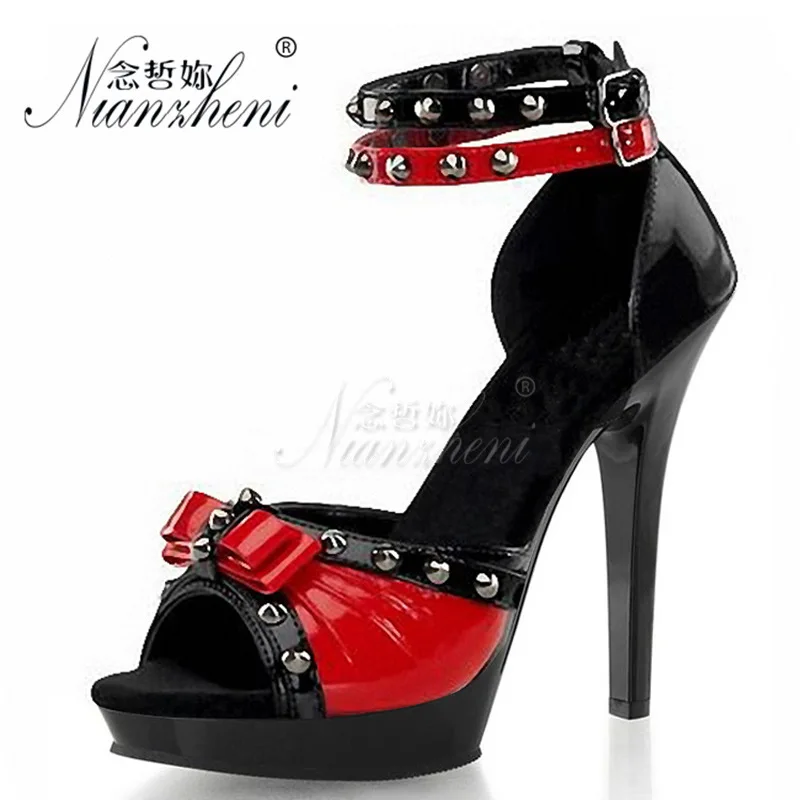 

15cm color matching sexy stage performance bag heel sandals super high heel waterproof platform