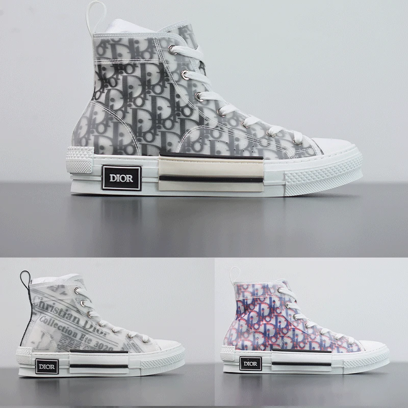

Классические высокие кроссовки унисекс Прозрачные сшитые косые кроссовки из натуральной кожи Luxurys дизайнеры Christian Mesh Спортивная обувь B23