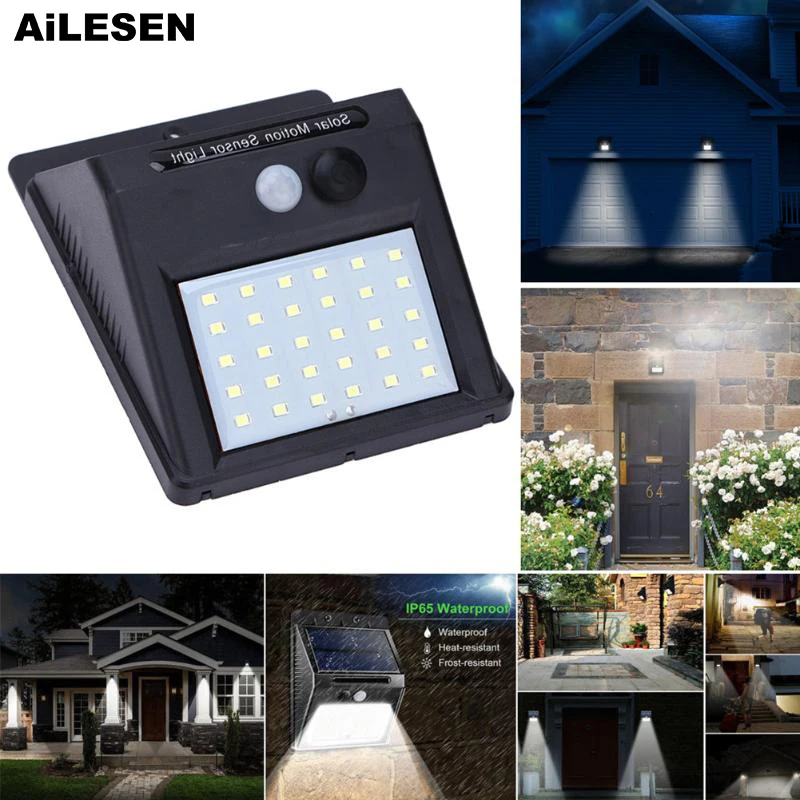 

AiLESEN LEDs Motion Sensor Solar Light Outdoors Garden Decoration Fence Stair Pathway Yard Sunlight Security Solar LED Wall Lamp