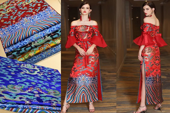 Подвеска дракон халат традиционная китайская куртка Cheongsam материал сценическое украшение прядильная ткань жаккардовая атласная парча ткань