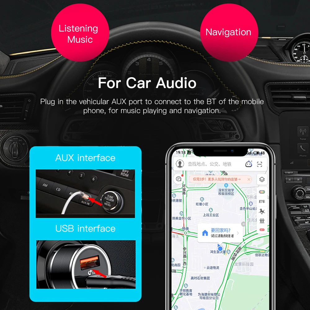 Беспроводной мини адаптер стерео музыкальный приемопередатчик модель 2 в 1 BT 5 0