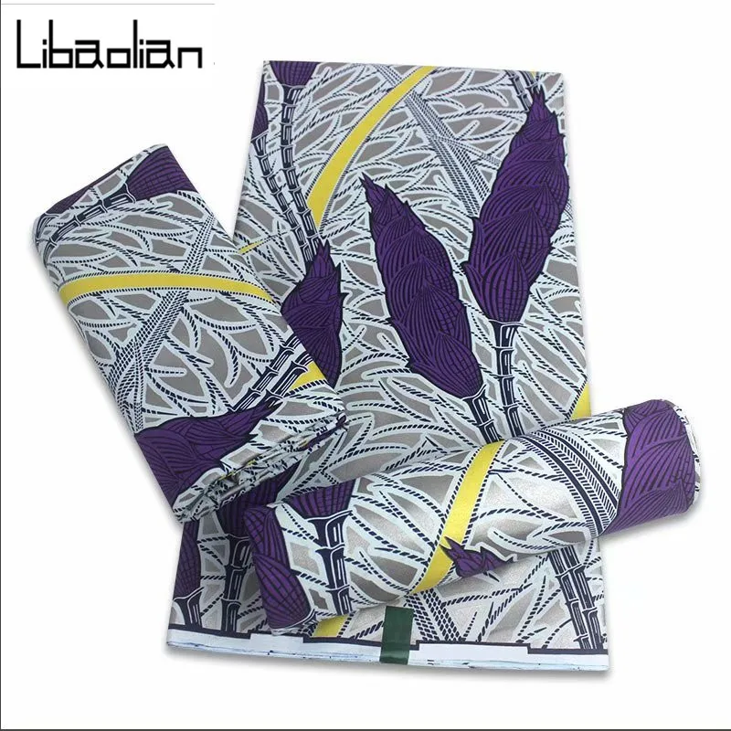 

New Real African Wax Fabric Nigerian Gold Cotton Material Ankara For Party Dress 6 yards Wholesale Price full wax bronzing F1-22