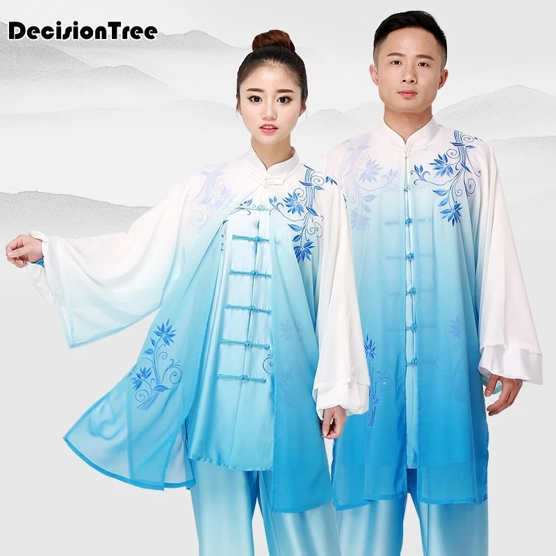 

2021 martial arts set chinese wushu uniform kungfu clothes martial arts suit male female embroidered women men taiji suit