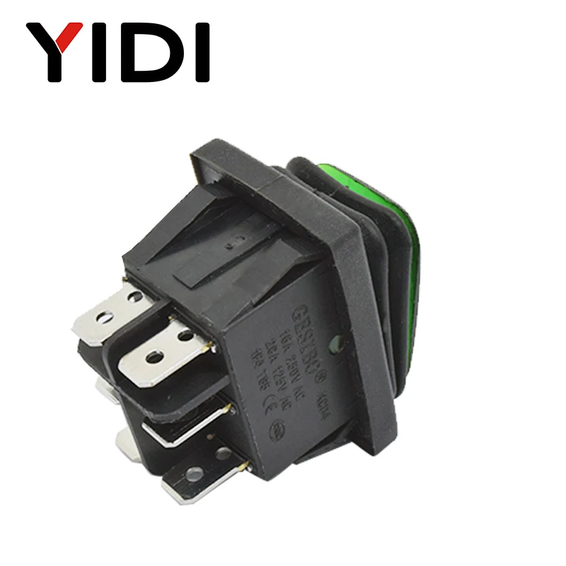 KCD4 203 сверхмощный 16A 250VAC 30x22 Водонепроницаемый кулисный переключатель 6pin DPDT ВКЛ. 12