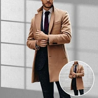 british style formal cardigan long men coat anti wrinkle trench coat long sleeve for daily wear