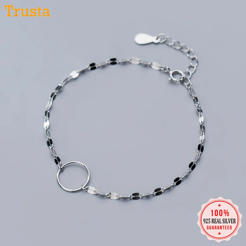 Trustdavis 100% 925 модные ювелирные изделия из твердого стерлингового серебра цепочка