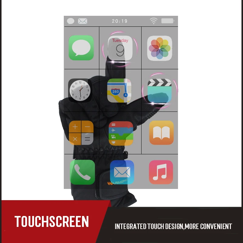 Мотоциклетные защитные перчатки теплые гоночные с нагревательным литиевым