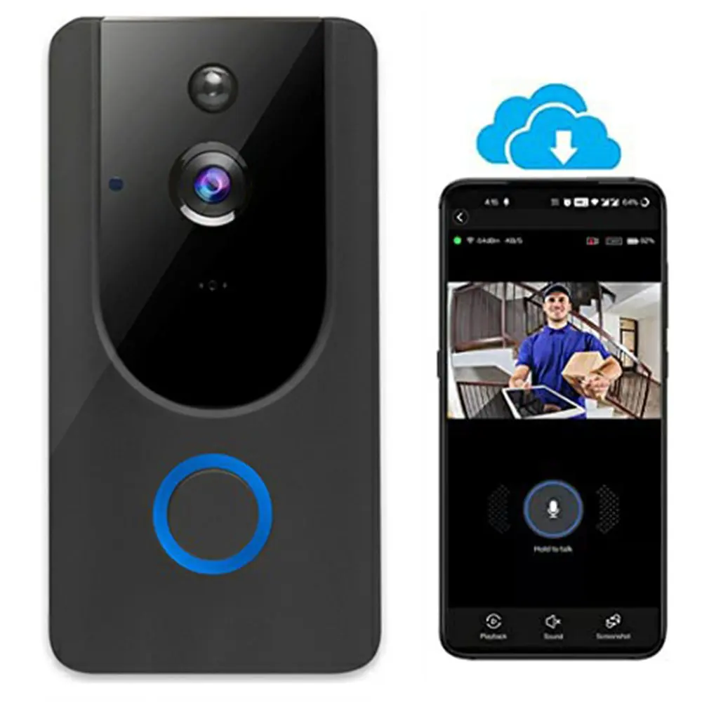 

Беспроводной Видеозвонок HD 720P, умный дверной звонок с Wi-Fi, камера, визуальный домофон, ночное видение, IP дверной звонок, беспроводная камера ...