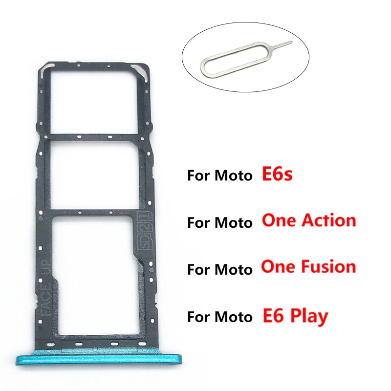 

Sim Card Slot SD Card Tray Holder Adapter For Moto E6 Play E6S One Action One Fusion Tray Sim Card For Moto E6s