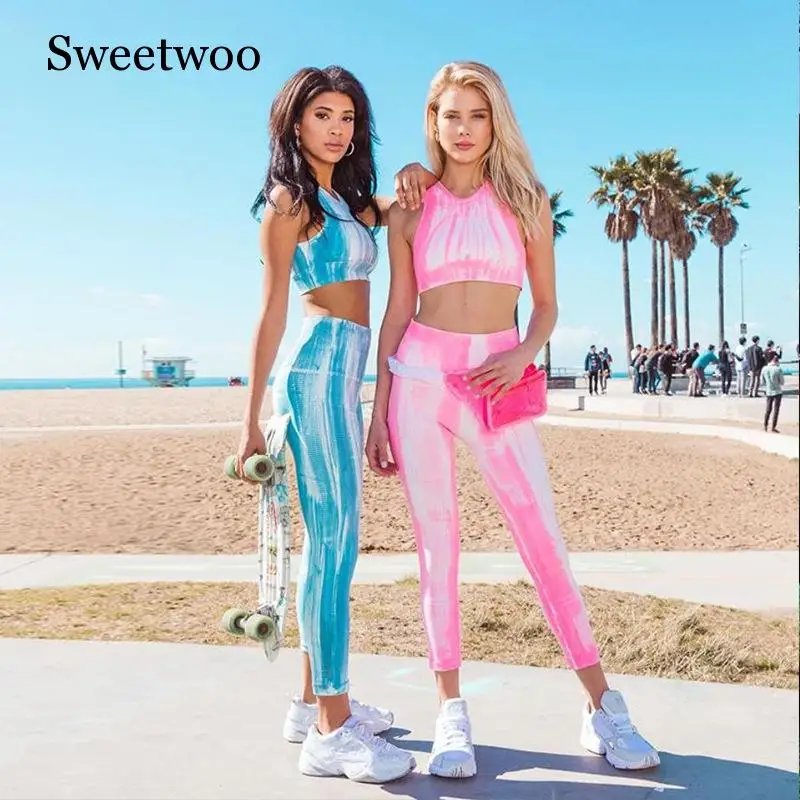 Женский спортивный костюм для активного отдыха Стрейчевые брюки с градиентными