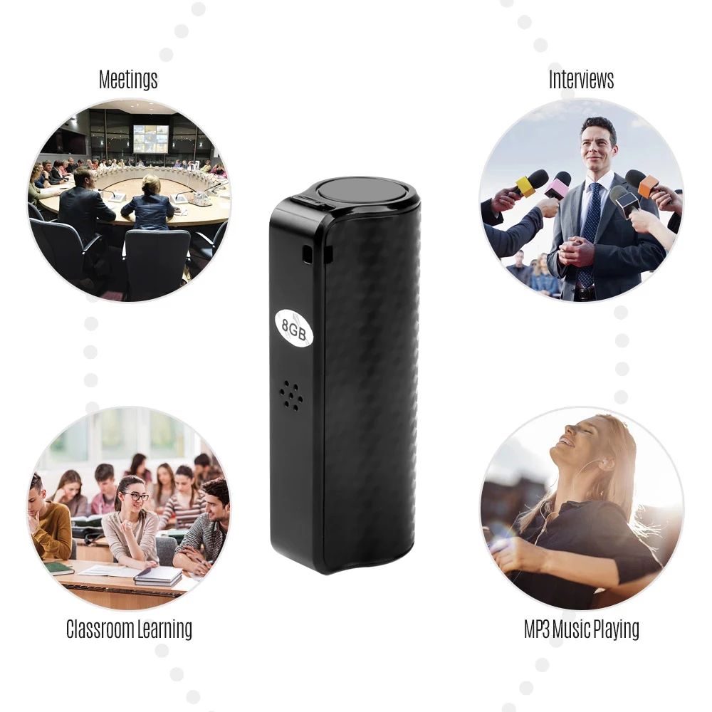 Портативный Аудио Диктофон цифровой голосовой активация мини USB ручка 8 ГБ 16 32 Mp3