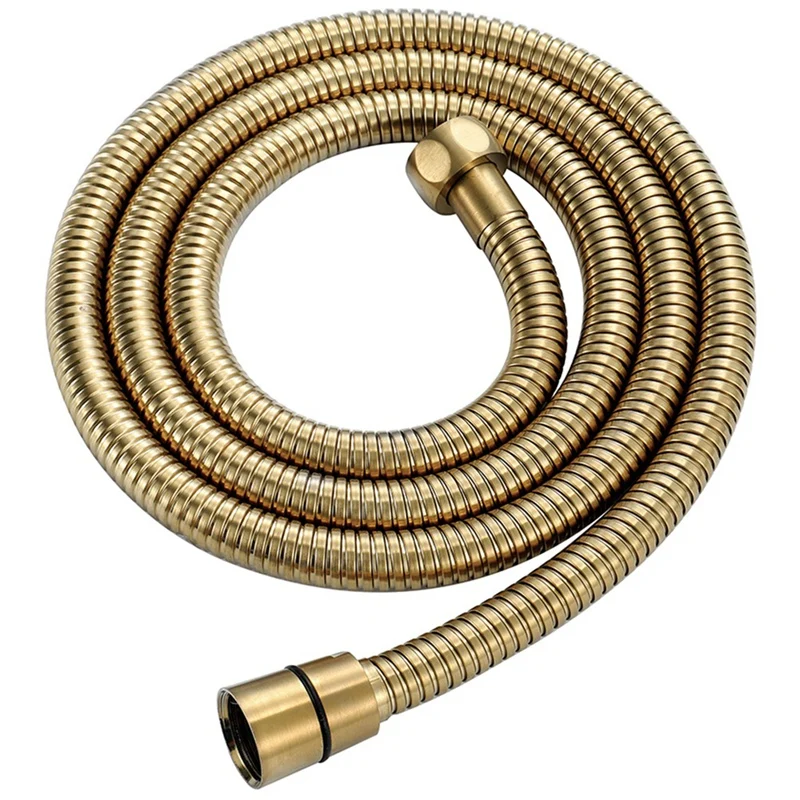 

Retail 1.5M(59-Inch) Anti-Kink Flexible Brushed Gold Shower Hose Stainless Steel and Solid Brass Connector