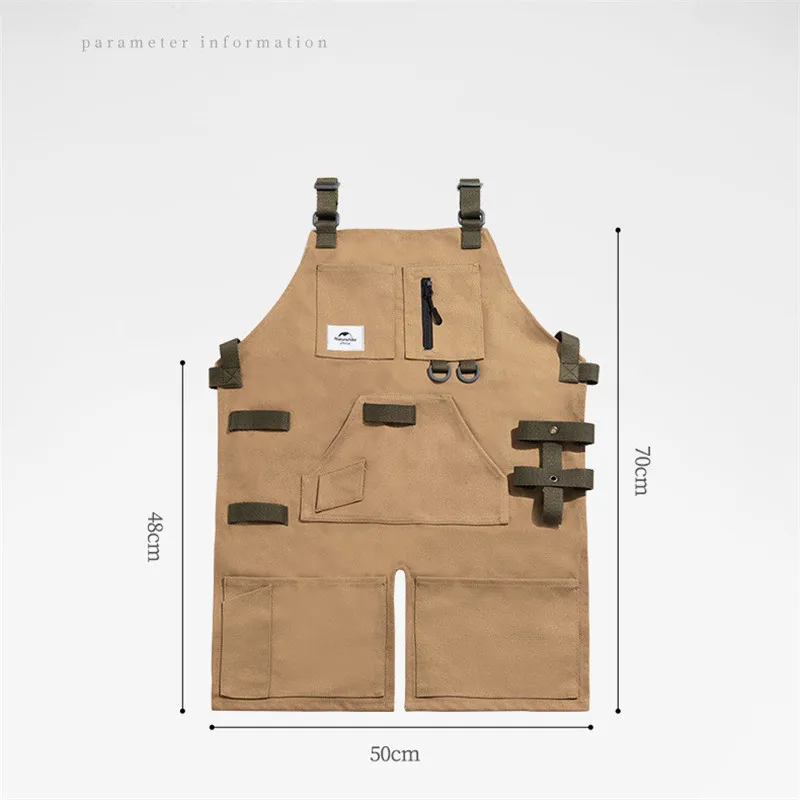 

Outdoor Camping Apron Multiple Pockets Wear-Resisting Working Clothes Kitchen BBQ Picnic Garden Unisex Camping Apron Tool