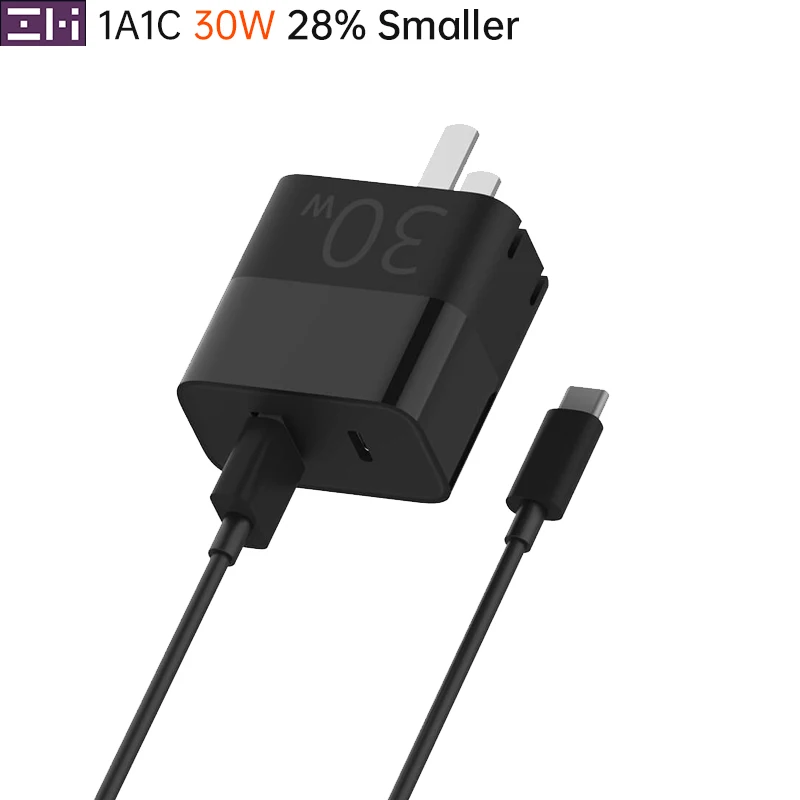 Дорожное зарядное устройство ZMI 1A1C USB Type C 30 Вт макс. порт А 27 умный выход быстрая