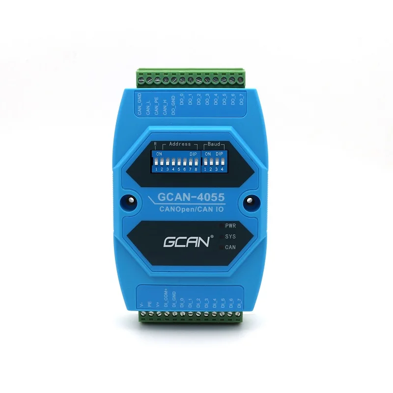 GCAN 4055 Canopen I/O Module Canbus Communication Baud Rate 10Kbps-1Mbps Free Programming For Warehouse Monitoring