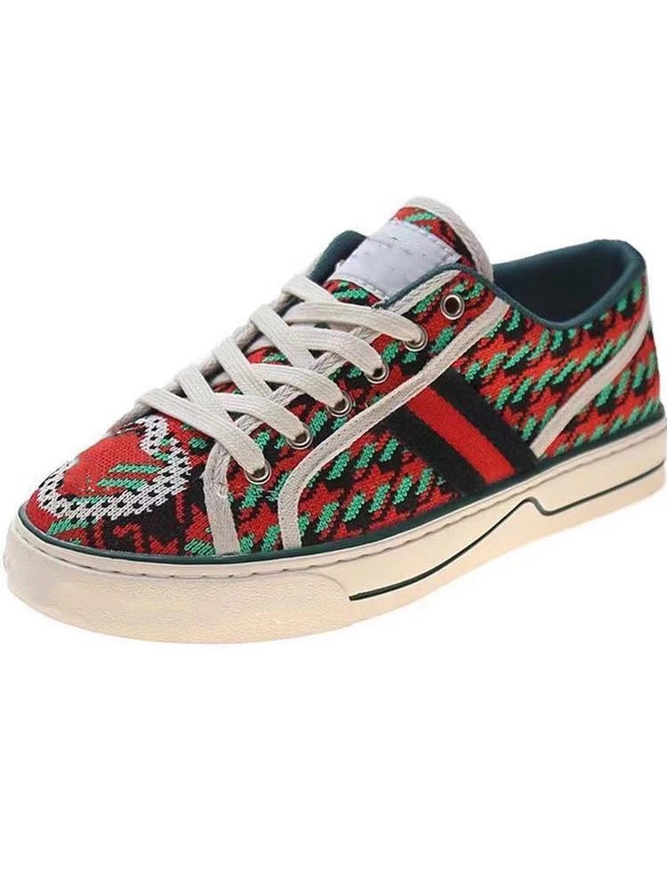 

2021 Summer New Ladies Canvas Shoes Flying Woven Sports Net Red Casual Shoes
