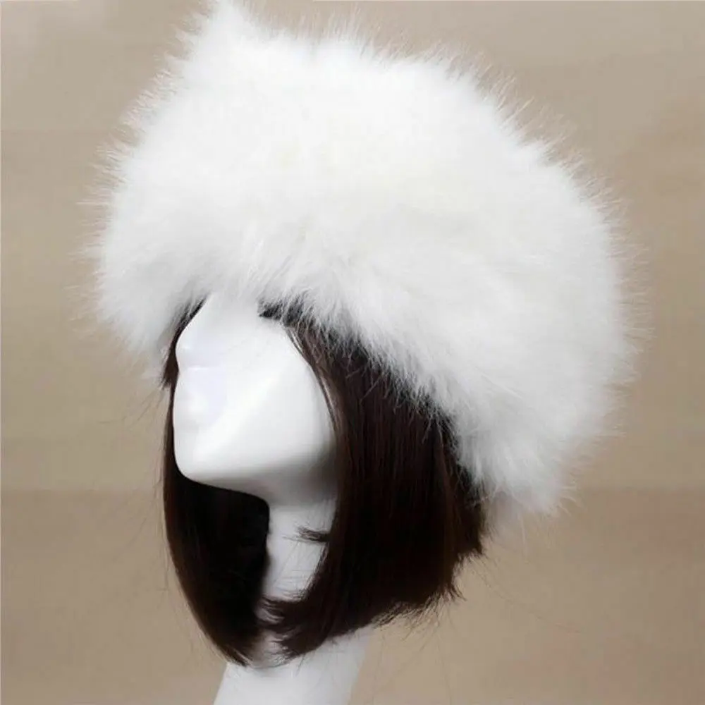 

Winter Women Fashion Russian Thick Warm Beanies Fluffy Fake Faux Fur Hat Empty Top Hat Headscarf