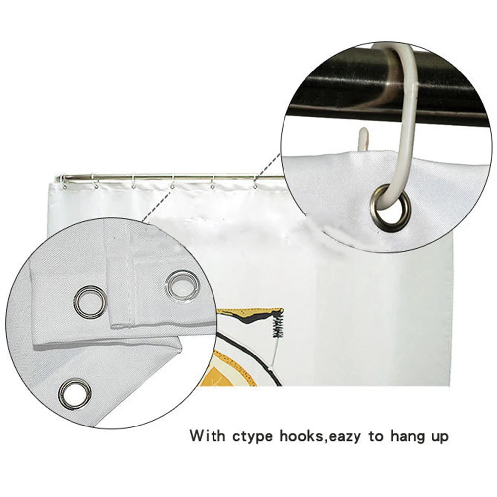 

4pcs Toilet Cover Pedestal Rug Bath Mat Bathroom Decor Home Non-Slip Polyester Machine Washable Shower Curtain Set Printed