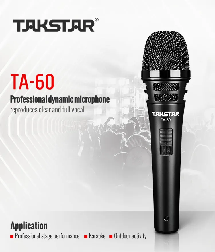 TAKSTAR On-stage динамический вокальный беспроводной микрофон для сценического шоу Свадебный Караоке Пение(TA-60