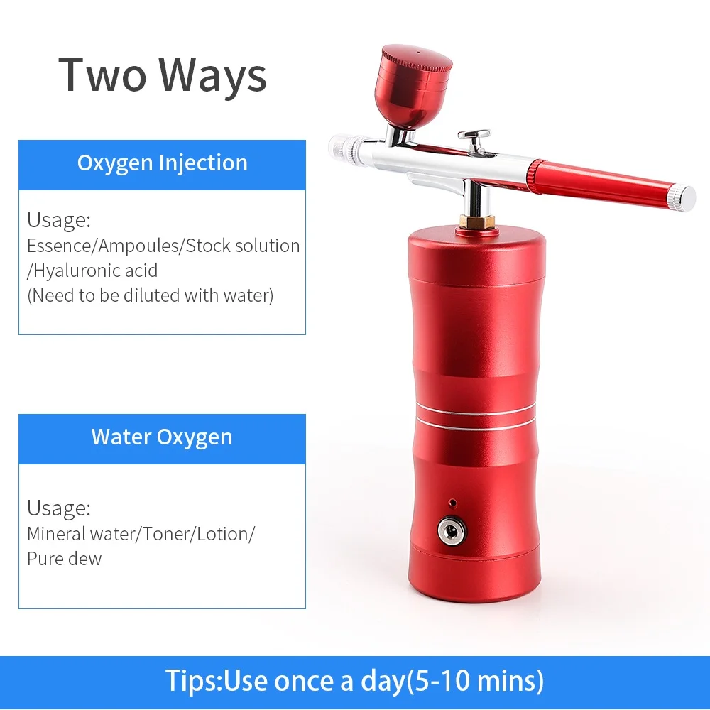 Barato Mini Compresor De Aire, Kit De Pulverización Hidratante, Aerógrafo Portátil De Alta Presión, Pulverizador Nano De Oxígeno Y Agua, Herramientas Para El Cuidado De La Piel