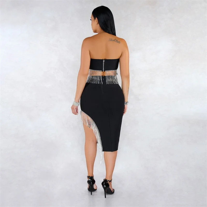 Женский комплект из двух предметов вечерние п без бретелек и ассиметричная Юбка