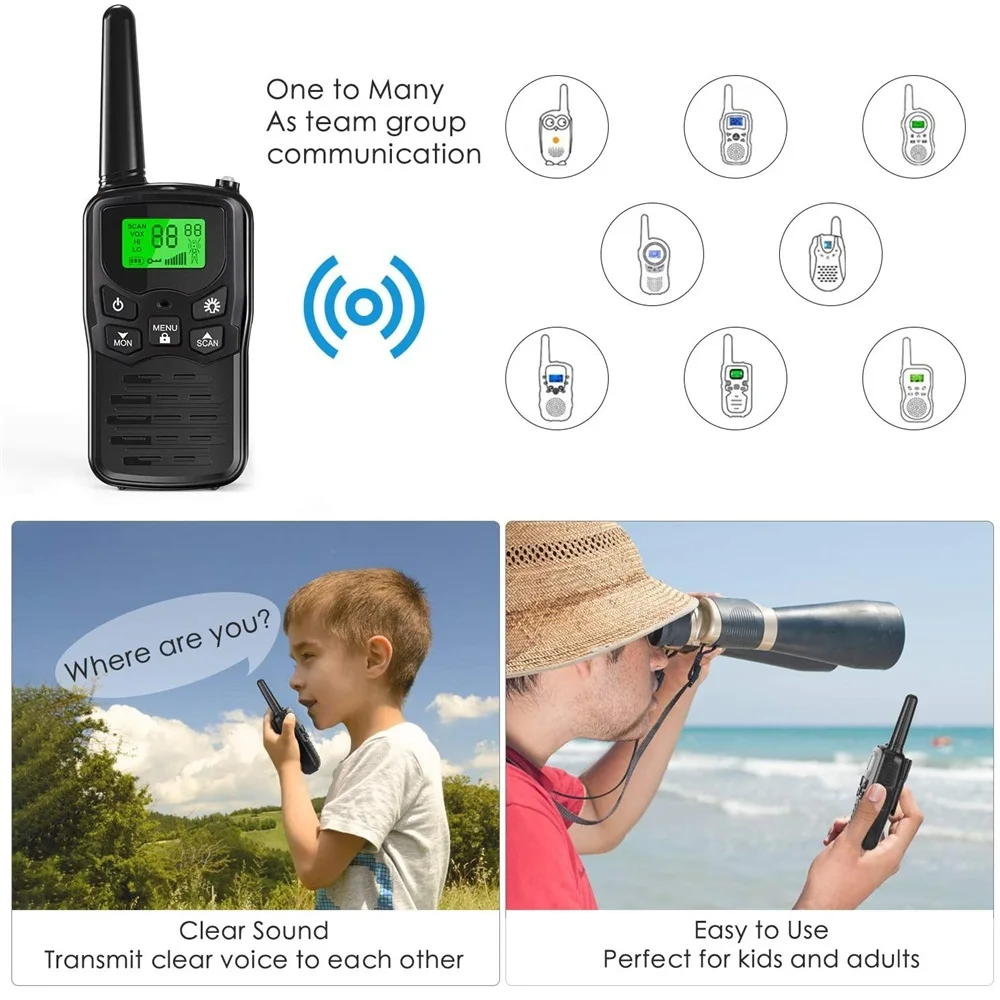 dupilink 2pcs walkie talkies transceiver walkie talkie 5 miles 22ch vox flashlight lcd two way radio portable radio transmitter free global shipping