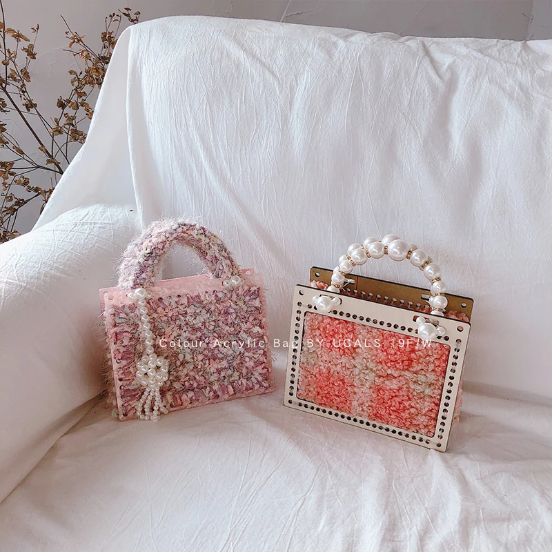 Новая сумка с клапаном шерстяные тканые сумки летние сетчатые перламутровые на