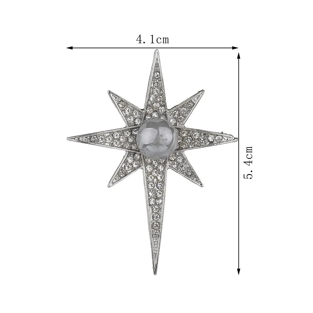 Fashion Brooches New Star Men and Women Boutonniere Pearl Badge Shirt Jacket Jewelry Accessories Alloy Clothes Brooch Pin | Украшения и
