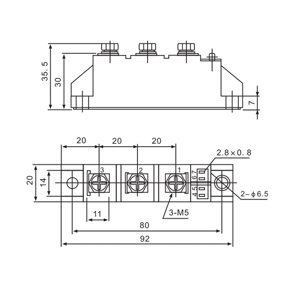 Cloweit Diode Rectifier Module MDC 25A 55A 1600VDC Single Phase Power Semiconductor Relays for AC-DC Motor Control | Лампы и освещение