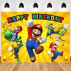Супер Марио фон для фотосъемки для детей Baby Shower счастливые День рождения мальчиков фотография Фон баннер украшения