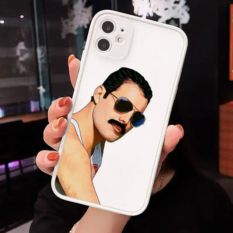 

Freddie Mercury Queen band luxury Phone Cases shell matte transparent For iphone 7 8 11 12 plus mini x xs xr pro max cover