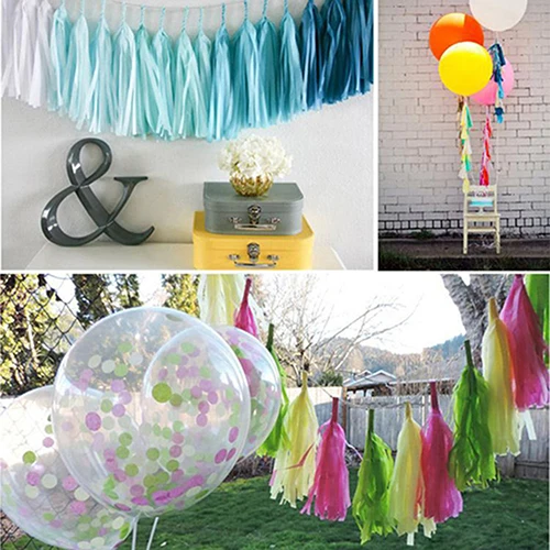 5 шт. гирлянда из папиросной бумаги с кистями для Свадебные украшения DIY День