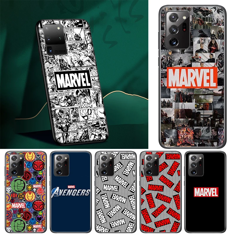 

Marvel Logo Avengers For Samsung F22 F32 F42 F52 M12 M62 M1 M02 M60 M31 M40 Note 20 10 8 9 Pro Plus Ultra Black Phone Case