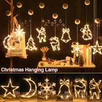 1 4 pack christmas hanging lamp led window decor string light lamp 7 model xmas hanging home decor warm white fairy lights d30
