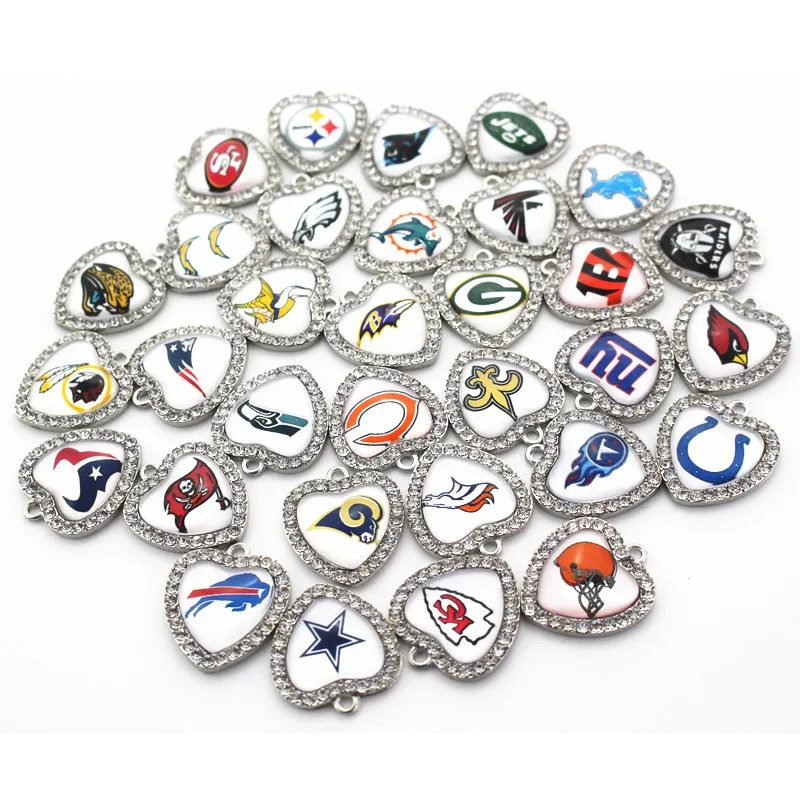 32 шт./лот Спортивная команда футбол бейсбол хоккей кристалл Висячие Подвески для