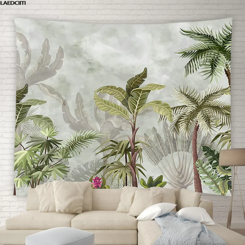 Семейная греческая статуя тропические джунгли зеленые растения Цветочные лозы