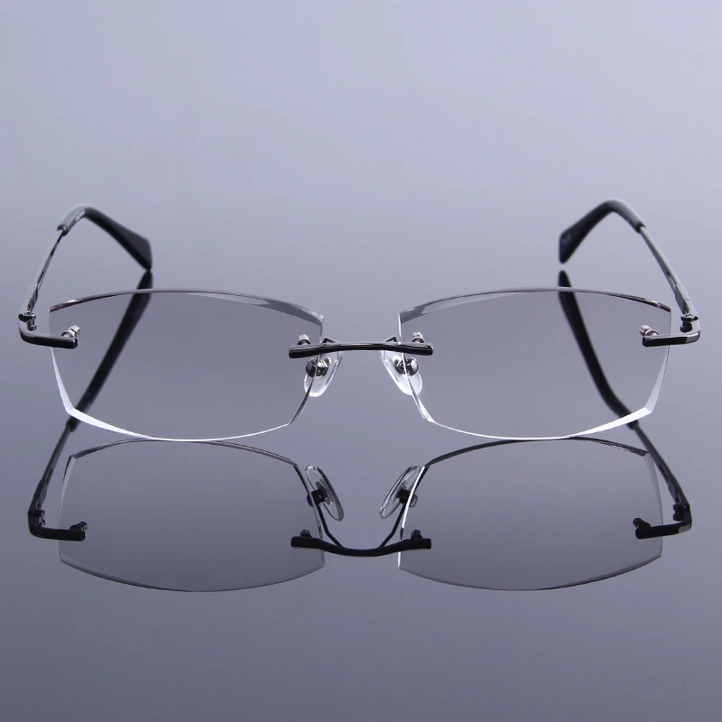 Деловые мужские очки без оправы по рецепту бескаркасные для близорукости