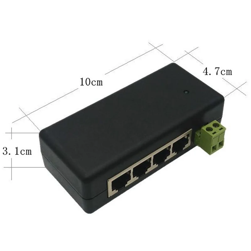 4 порта PoE инжектор 4CH адаптер питания Ethernet блок Pin 5(+)/7 8( ) Входной DC12 48V для ip