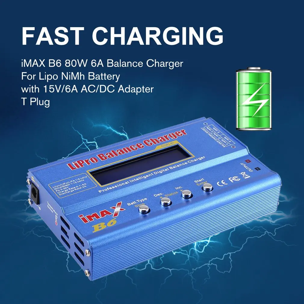 Оригинальное балансирующее зарядное устройство IMAX B6 Mini 80 Dis для РУ вертолета Nimh