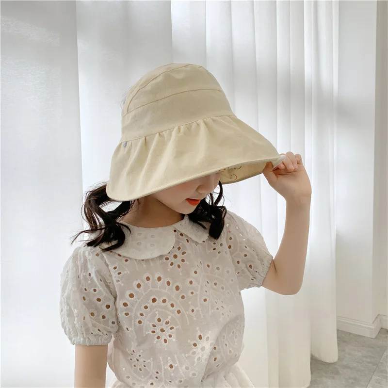 

Summer Baby Bucket Hat Girl UV Protection Hats Children Panama Beach Sun Cap Wide Brim Fisherman Hat Toddler KIds Smile Caps