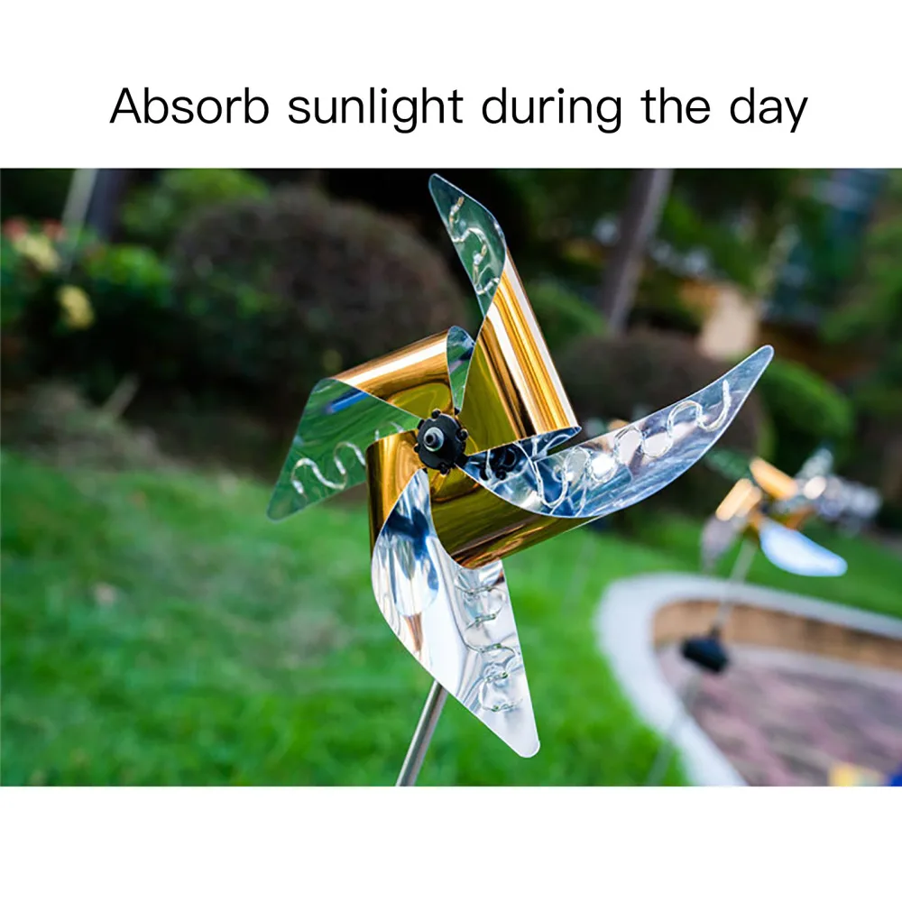 

2Pcs Ground Light Path Decorandscape Lights 32LED Outdoor Waterproof Garden Solar Home LED Windmill Lamp Yard Night Light