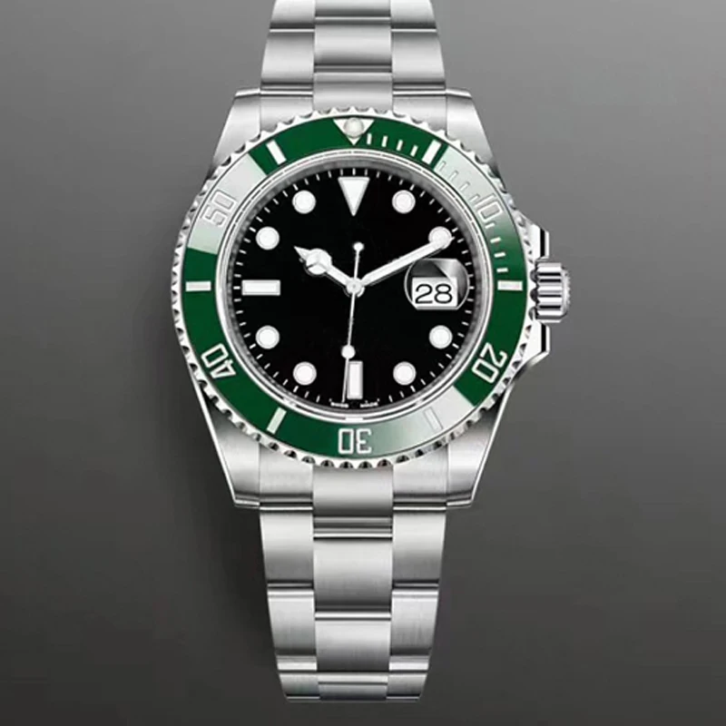 

2020 New Sub Mens Watch Green Ceramic Bezel Sapphire Glass Black Dial Automatic Mechanical Stainless Steel Male Wrist watches